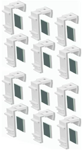 CPJJ 12 Pezzi Supporto Adesivo Per Tenda A Rullo, Accessori tende a rullo per interni, ganci adesivi per tende, Accessori tende senza fori per finestre, supporti per bastoni tende