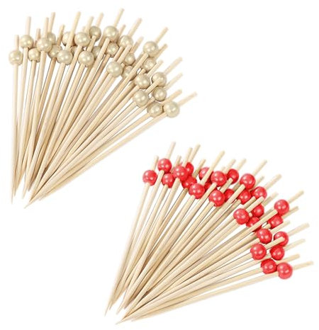 200 Petites Brochettes De Perles Rondes, Brochettes De Fruits, Brochettes De Cocktail Créatives, Brochettes De Décoration Alimentaire, Fournitures De Fête