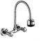 Entgoinggo Grifo de cocina, grifos de baño, doble mango, mezclador de fregadero montado en la pared, boquilla giratoria de 360 grados, accesorio de ducha ajustable para grifo mezclador