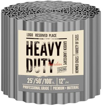 Land Guard Gewellte Garteneinfassung, 30,5 cm x 6,5 m, Querformat, hohe Landschaftseinfassung, Zaun für Garten, Blumenbeet, Rasen und Landschaftseinfassung (grau)