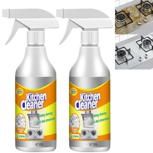 2Pcs Kitchen Foam Cleaner,Kitchen Cleaner Spray,Heavy-Duty Kitchen Foaming Degreaser&Cleaner,Kit/chen Bubble Cleaner Spray,Foaming Stain Remover,Kit/chen Clea/ner Spr/ay,Cleaning Spr/ay for Daily Use