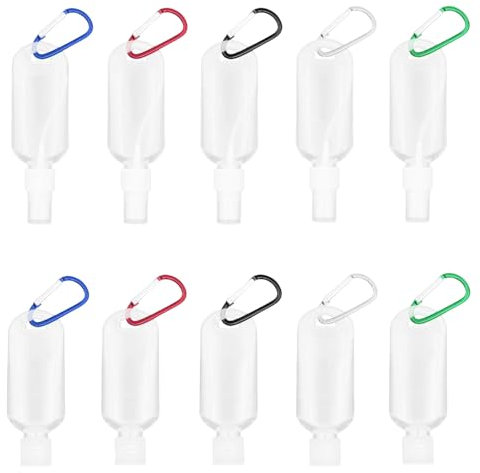 YcsRnn 10PCS Travel bottles for toiletries 50ml SET, travel bottles for toiletries,travel spray bottle Refillable Portable with Hook, for hand sanitiser,Disinfectant Alcohol,Liquids,Toiletries