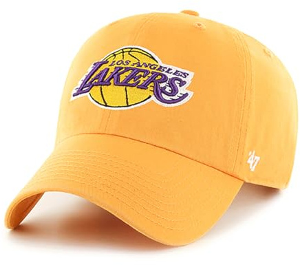 47 Brand NBA Unisex Basket Team Color Home Primary Logo Clean Up Regolabile Cappello Papà Adulto Taglia Unica, Los Angeles Lakers, taglia unica