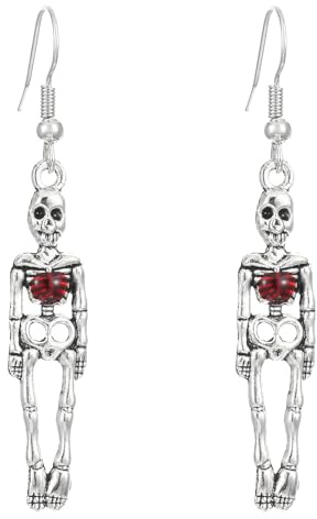 KHDULQ Halloween Totenkopf Ohrringe Damen, Skelett Ohrringe, Halloween Earrings, Für Vampir-Rollenspiele, Partys und Cosplay-Kleider