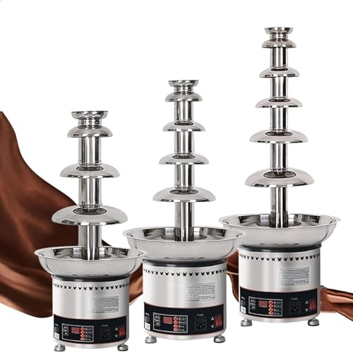Large Chocolate Fountain Melting Machine, Commercial Electric Fondue Maker with Temperature Control, 300W, Ideal for Party and Event Use