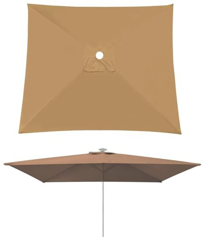 Patio Exterior Jardín Toldo De Repuesto Para Sombrilla, Cubierta De Recambio De Sombrilla Grueso Y Fuerte, Plegable Parasol Jardin Reemplazar La Tapa, Protección UV30+ Impermeable(Khaki,247X247cm)