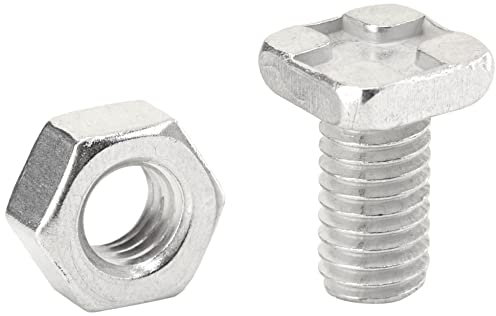 Aluminium Square Head Nuts & Bolts (Pack 20) - GH004, Silver