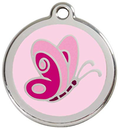 Red Dingo Medaille Für Hunde Schmetterling rosa 30 mm