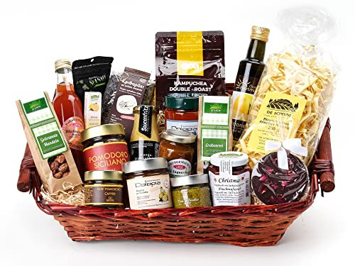 Gourmet Korb Traumhaft mit Delikatessen aus Deutschland, Italien, Griechenland, Hawaii und Kambodscha oder Uganda | gut als: Geschenkkorb Luxus