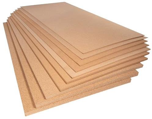 TRECOR® plaque de liège [Format : 1000 x 500 mm] – Très élastique et antistatique – Plaque en liège de qualité supérieure – Poncé d'un côté pour un meilleur aspect (5 mm d'épaisseur)