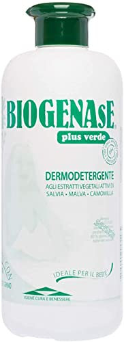 Biogenase Plus Verde - Sanftes Duschgel mit Aloe Vera - Geeignet für die Tägliche Körperwäsche für Säuglinge und ältere Menschen und die Intimwäsche Pflege für Männer und Frauen - Parabenfrei