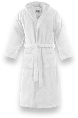 Bassetti Time Accappatoio Spugna con Cappuccio Uomo Donna da 360 gr/mq, Bianco, L