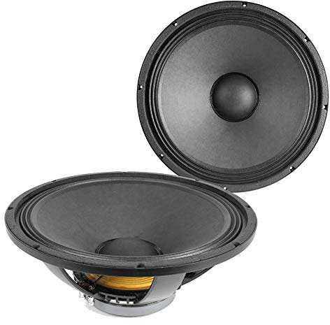 Pair PD PD18PS 18-Inch Woofer PA Speaker Drivers 1000W Max 500W RMS Aluminium Sub Bass Fibreglass Cone 8 Ohms Die Cast Chassis Speaker Component Set for PA Systems, Audio Installations and Repairs