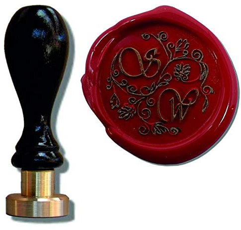 Siegel Stempel Petschaft in der Schriftart Vivaldi-Illu | 24 mm | 2 Initialen | 8,2 cm | Eine tolle Geschenkidee um etwas persönliches zu schenken