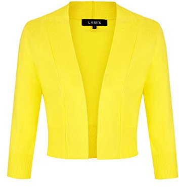 MINTLIMIT Cardigan Women V Neck Button Down Long Sleeve Basic Soft Knit Cardigan Sweater Yellow M