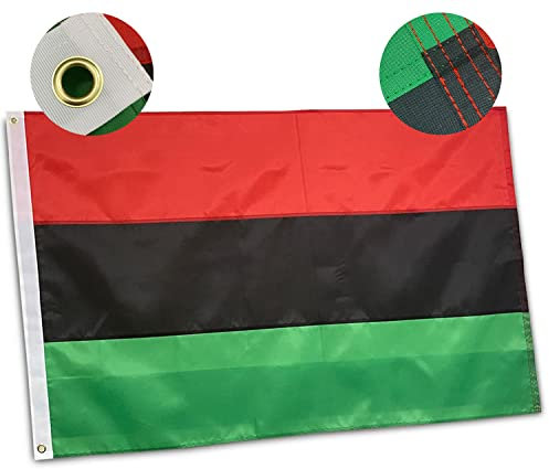 Premium Afro-Flagge, 90 x 150 cm, für den Außenbereich, langlebiges Oxford-Nylon, 210D-Vierfach genähte Fliegenenden, Pan-Afrikanische UNIA, schwarze Liberationsflaggen