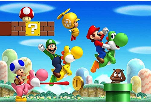 5D-Diamant-Malset zum Selbermachen für Erwachsene und Kinder, runde Strassfarbe mit Diamanten, Kreuzstich-Stickerei, Diamantkunst und Punkten (30,5 x 40,6 cm) (Super Mario 4)