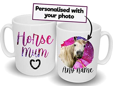 Spoilt Rotten Pets Horse Mum Personalised Photo Mug with Your Horse Name or Name's Custom Name Mug (Horse Mum Photo Mug)