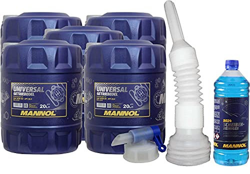 QR-Parts Set 100 Liter 85482436 DIN61 5024 CT4503 MN8107-20 1 Original MANNOL Scheiben-Reiniger -70 °C Frostschutz Konzentrat 20 Universal Getriebeöl 80W-90 API GL 4 Auslaufhahn