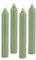 4er Pack Rustikale Stabkerzen H:25 cm Ø:3,8 cm diverse Farben Brenndauer 22 Stunden Kerze Advent Weihnachten Deko, Farbe:Staubig Grün