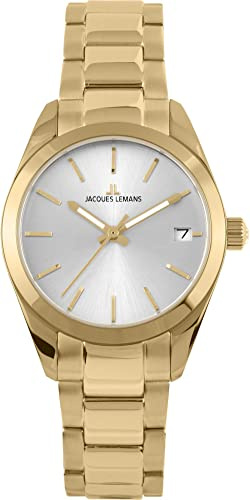 JACQUES LEMANS Damen Uhr 1-2132C Derby Edelstahl vergoldet