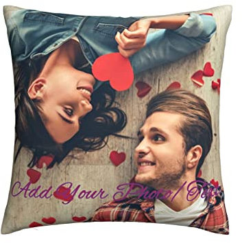Naispanda Fotokissen, Kissen-Bezug mit Foto Bedrucken Lassen- mit eigenem Foto und Text - Persönliches Geschenk für Sie & Ihn - 40 x 40 cm