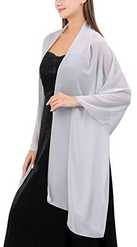 Ladiery Sheer Chiffon Tücher und Wraps für Abendkleider, Damen leichter weicher Schal für Hochzeit Braut Schultertuch