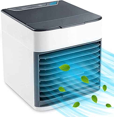 VVLXRIC Cubo Climatizzatore Portatile, Ultra Silenzioso Condizionatore Piccolo Portatile - 3 velocità Regolabili Ventilatore Acqua, per Camera, Ufficio, Cucina, Auto, Casa