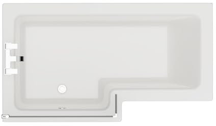 Wholesale Domestic Loire 1500mm Left Hand L Shaped Shower Bath with Bath Screen and Front Bath Panel