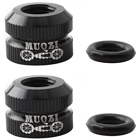 2 Stück Fahrradventilmutter M6 Vakuum Fahrradreifen Ventilkappen Mountain Road Bikes Zubehör (Schwarz)