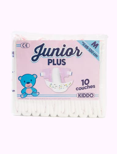 Kiddo Junior Plus Windeln, 10 Stück, 4500 ml (groß, rosa)