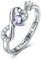 CRYSLOVE Unendlichkeit Ringe Für Frauen 925 Sterling Silber Infinity Geburtsstein Verstellbar Promise Verlobungsring Herz Zirkonia Trauringe Damenring,Damen Schmuck