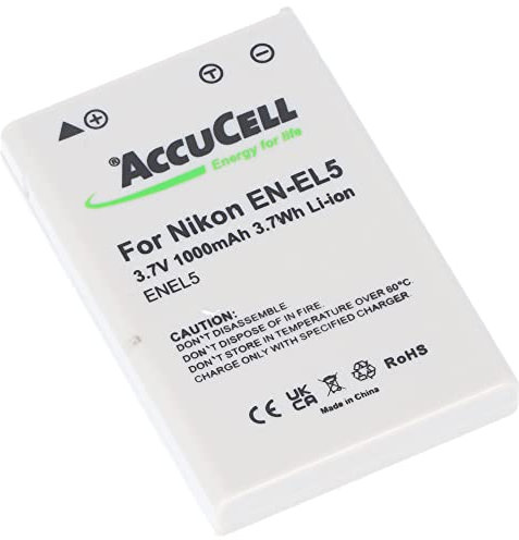 AccuCell Batterie compatible pour Nikon EN-EL5, Duracell CP1