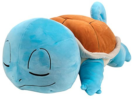 Bandai - Pokémon – Plüschtier Carapuce (Squirtle) 40 cm – Plüschfigur Pokémon ganz weich Wer schläft – JW0220