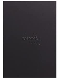 Rhodia 116186C - Skizzenblock / Zeichenblock Mixed Media Pad, 20 Blatt Paint'ON-Papier extraweiß 250g, DIN A6 Hochformat, geleimt, mikroperfortiert, abtrennbar, Hardcover, Schwarz 1 Stück