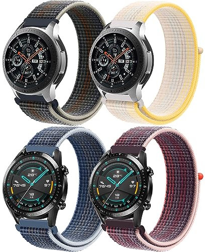 Correa para Samsung Galaxy Watch 3 45mm/Gear S3 Frontier, Correas Reloj 22mm Nylon Deportiva para Huawei Watch Gt2/Gt4/Gt3/Gt/2 46mm, Amazfit Gtr /2,Bip 5,Gtr 3 /Pro, Garmin Venu 2/Forerunner 255, 4ST