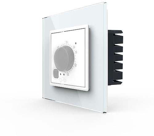 LIVOLO mechanischer Raumthermostat Temperaturregler zum Drehen Heizen und Kühlen für Unterputz mit Glasrahmen in weiß