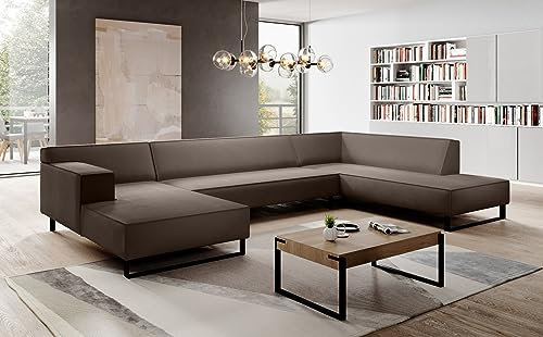 Verona Idee U-Form Luxus Komfort 7-Sitzer Couch Paris Modernes, Komfortables Wohnzimmer-Sofa in stilvollem Design, 356/190/77