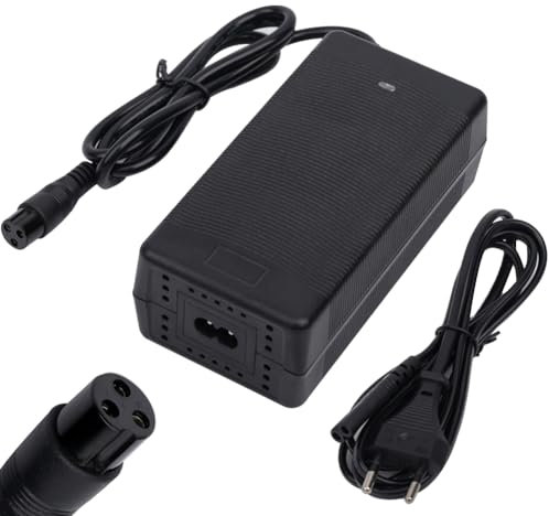 XUNNIU 54,6V 2A Chargeur Trotinette Electrique, Chargeurs de Batterie pour Trottinette électrique 48V, 3 Broches Chargeur d'alimentation pour Scooter Électrique, Auto-Équilibrage