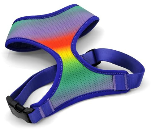 MORSO® Atmungsaktives Air-Mesh-Geschirr für kleine Hunde, Regenbogenfarben, Größe XS