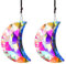 HDCRYSTALGIFTS 2 x 50 mm Kristallprismen, Sonnenfänger, Halbmond-Tropfen, hängende Sonnenfänger für Fenster, Regenbogen-Maker-Kristalle, Dekoration