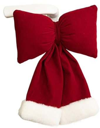 Weihnachtsschleifen Große Weihnachtskugeln, rote Samtschleifen, Weihnachtsbaumdekoration, drinnen, draußen, Feiertags-Türdekorationen, dekorative Heimparty (Color : Bow-S)