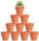 HDKAJL 10 Pezzi Terracotta Pot, Pentole per Piante di Argilla, Mini Vaso Terracotta con Foro di Scarico, Fioriera in Ceramica per Piante Succulente di Cactus per Interni/Esterni
