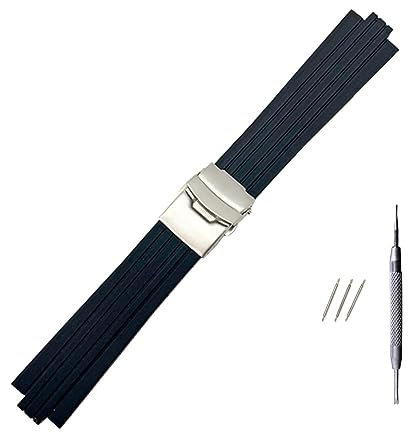 MAMA'S PEARL 24 Mm X 11 Mm Silikon-Gummi-Armband, Passend For Oris Aquis Uhrenarmband, Konvexes Armband, Edelstahl-Sicherheitsschnalle, Handgelenk-Armband, Schwarz