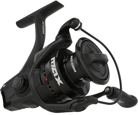 Abu Garcia Max SX Größe 4000 Spinn-Angelrolle, Hochleistungs-Süßwasserrolle, A-symmetrischer Carbonrahmen und Rotor, langlebige und leichte Konstruktion, max. Zugkraft von 6,4 kg | 6,4 kg
