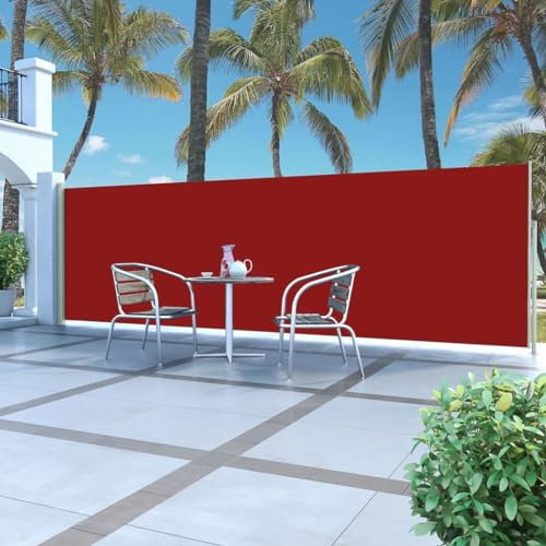 CFODOJ This Item- Retractable Side Awning 160 x 500 cm Red-Nice