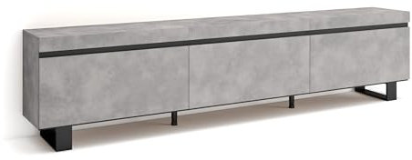 Skraut Home | Mueble TV | Televisión | Muebles de salón, almacenaje | 240x57x35 cm | Diseño Industrial | Estilo Moderno | Cemento