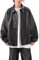 A&M Express Damen Kunstleder Oversized Jacke - Langarm Reiterjacke, Schwarz , 3XL
