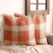 Herbst Kissenbezüge, 45 x 45 cm Orange Karierte Herbst Kissenbezug, Herbst Deko Karierte Kissenhülle, Herbstdeko Plüsch Kissenbezug Set für Wohnzimmer Couch Zimmer Deko (2er Set)
