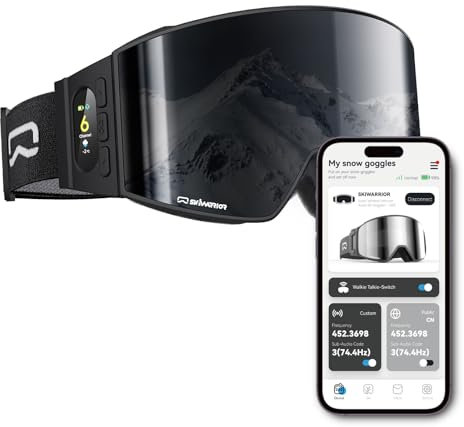 SKIWARRIOR Multifunctional Smart Wireless Ski Goggles with Walkie-Talkie, Anti-Fog Zeiss Lens, Music & Call Function (G01-Black)